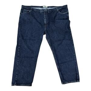 WRANGLER AUTHENTICS Jeans Big & Tall Mens 58 x 30 Straight Leg Dark Blue ZM200RD